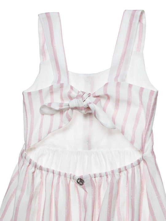 Kinderkleid Ärmellos Gestreift Rosa