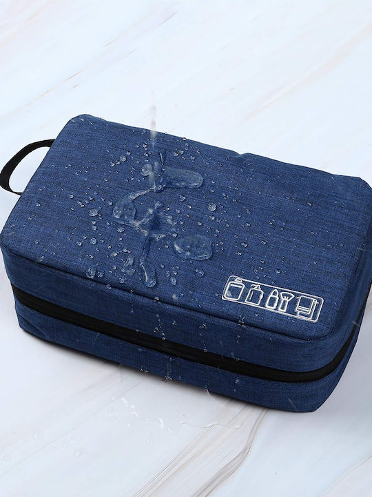 Travel Cosmetic Bag Tecos 3 Compartments Dimensions 24*13*7.5 Centimeters Hook Black