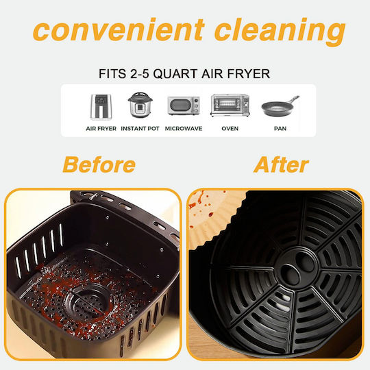 Hârtii de Copt Antiaderente pentru Air Fryer 20x20cm 50 Bucăți