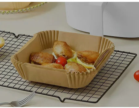 Hârtii de Copt Antiaderente pentru Air Fryer 20x20cm 50 Bucăți