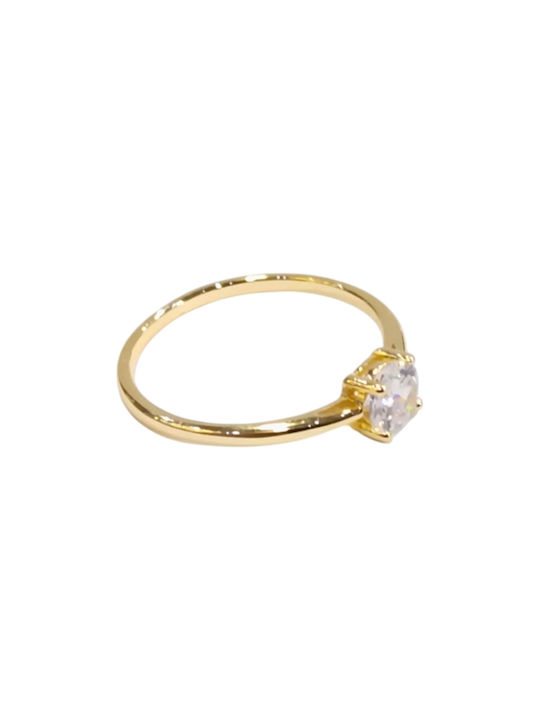 Prince Silvero Ring with Zircon made of Silver Gold Plated