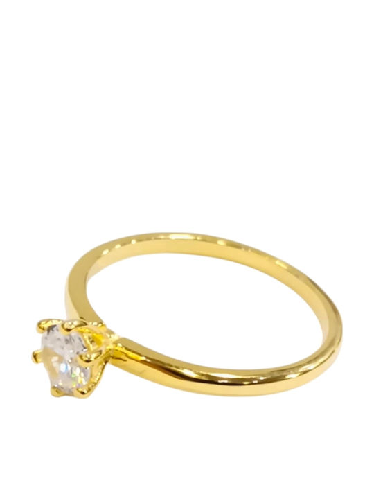 Prince Silvero Ring with Zircon made of Silver Gold Plated