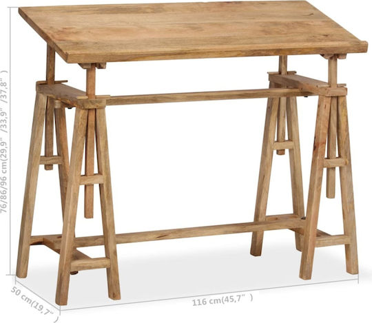 Drafting Desk with Adjustable Height 116x50x76cm Beige