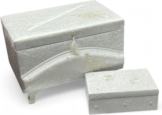 Olia Home Cufăr Botez din Catifea 55x35x30εκ.