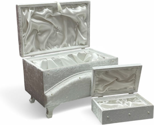 Olia Home Cufăr Botez din Catifea 55x35x30εκ.