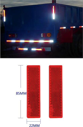 Maxeed Ανακλαστικα Αυτοκινητου Κοκκινο 85*22mm 2pcs 35011