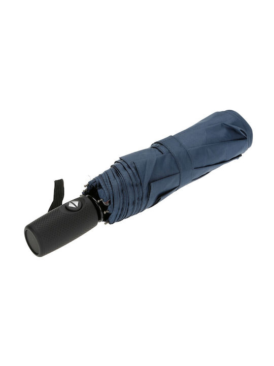 Lampa Compact Top Αντιανεμική Αυτόματη Ομπρέλα Βροχής Σπαστή Μπλε