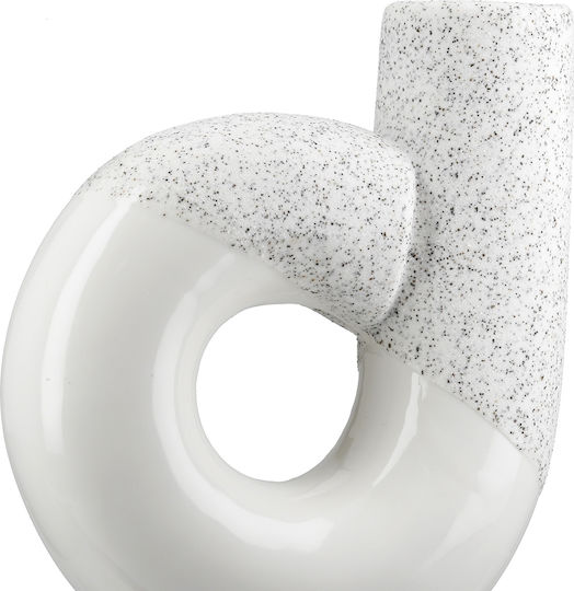 ArteLibre Decorative Vase Poppy White 14x5x15cm