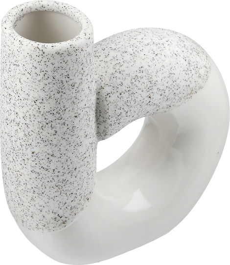 ArteLibre Decorative Vase Poppy White 14x5x15cm