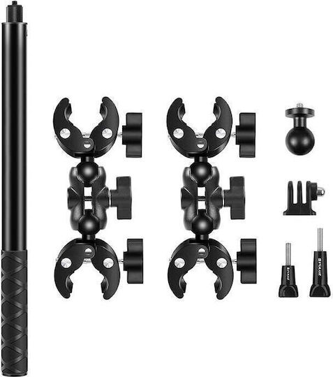 Motorcycle Bicycle Mount Puluz Two Clamps Selfie Stick 150 Cm