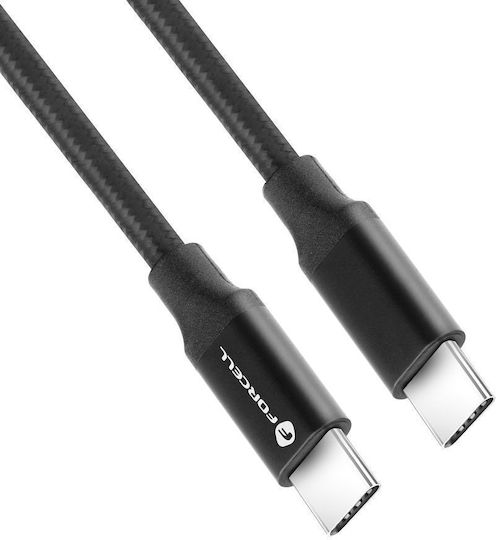 Forcell USB 3.0 Video Cable USB-C Male - USB-C 100W Black 1m E-Mark