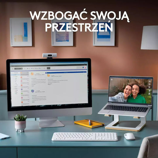 Logitech Signature Slim Combo MK950 Ασύρματο Bluetooth Σετ Πληκτρολόγιο & Ποντίκι Αγγλικό US Λευκό