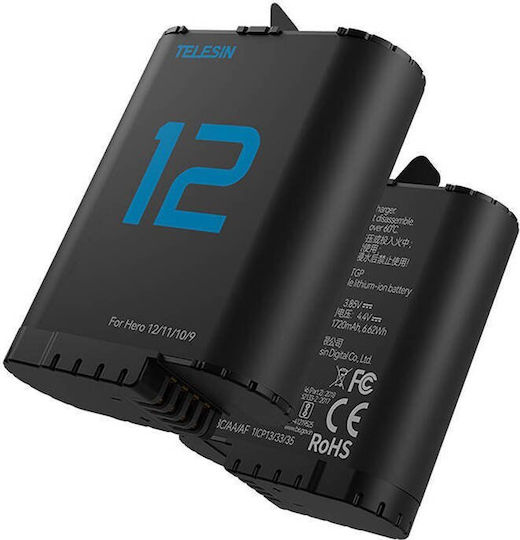 Telesin Dual Battery Charger Gopro Hero 12 11 10 9