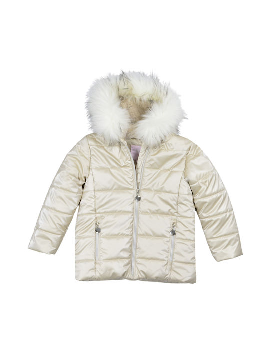 Evita Kids Casual Jacket with Lining & Hood ecru