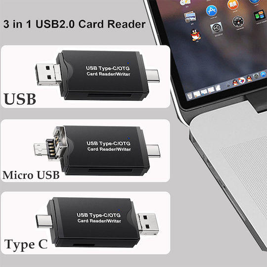 4in1 Card Reader Micro+2.0 A+type C+lightning