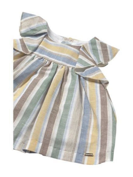 Mädchenkleid Ärmelloses Leinen Set aus 2 Mit Slip Mehrfarbig