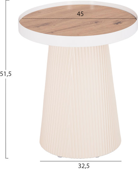 Round Central Coffee Table Duncan Wooden Cream 2 Pieces M52xL52xH51cm