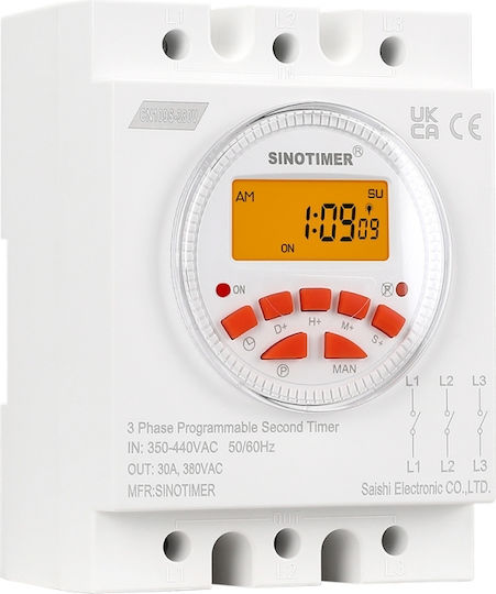 Comutator automat cu temporizator 380V 30A Sinotimer programabil CN109S-380V-30A