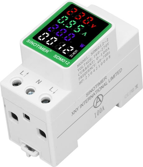 Single-phase Electric Energy Meter Sinotimer 50-300v 100a Led Display Reset Function Illuminated Sdm012-2