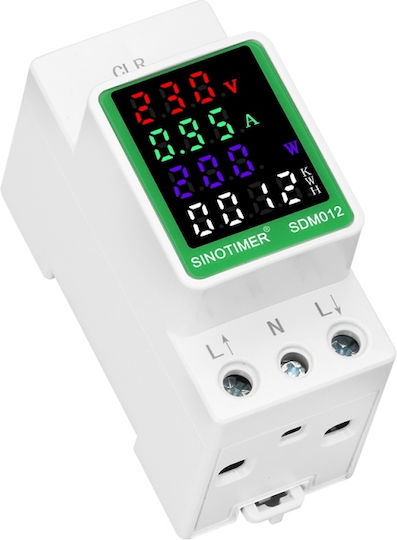 Single-phase Electric Energy Meter Sinotimer 50-300v 100a Led Display Reset Function Illuminated Sdm012-2