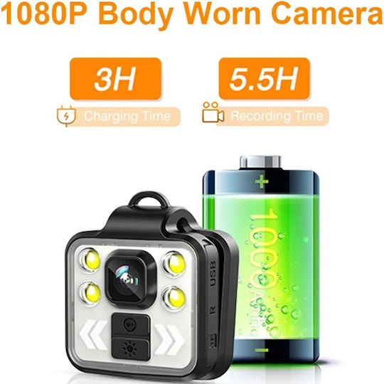 Portable Mini Camera 1080p Fhd Video Recording Led Flashlight Alert Mode Any Situation