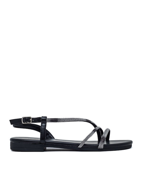Women's Flat Sandals in Black Color
