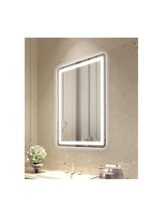 Vevor Badezimmerspiegel LED aus Kunststoff 60x80cm Weiß