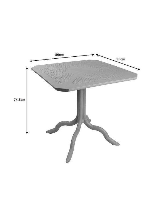 Icon Pătrat Masă Bar din Polipropilenă White Shade 80x80x74.5buc