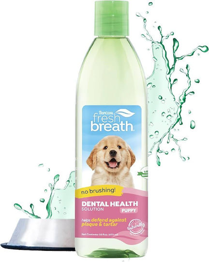 Tropiclean Fresh Breath Oral Care Apa de gură Îngrijirea dentară pentru câini Îngrijirea dentară pentru câini pentru Rase mici cu gust de Mentă 470ml