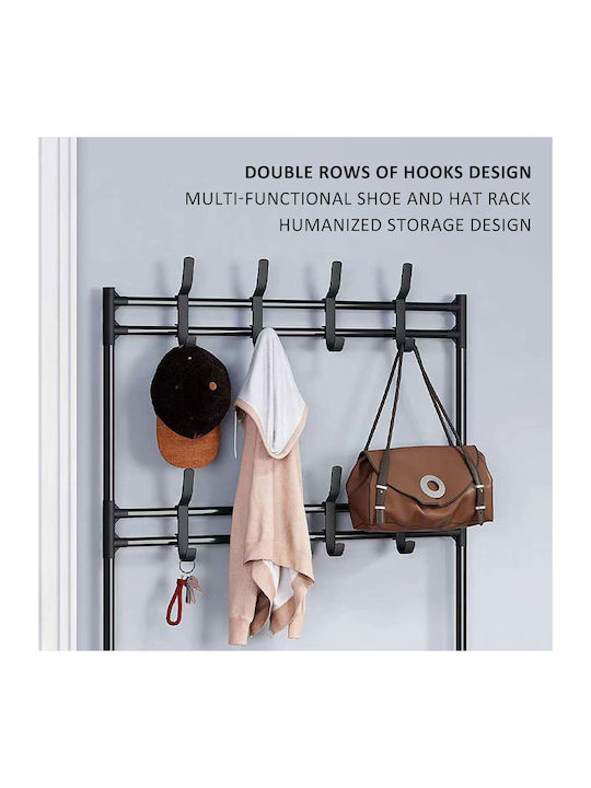 Ergorack Hallway Furniture with Hanger & Shoe Rack Black 80x26x172cm