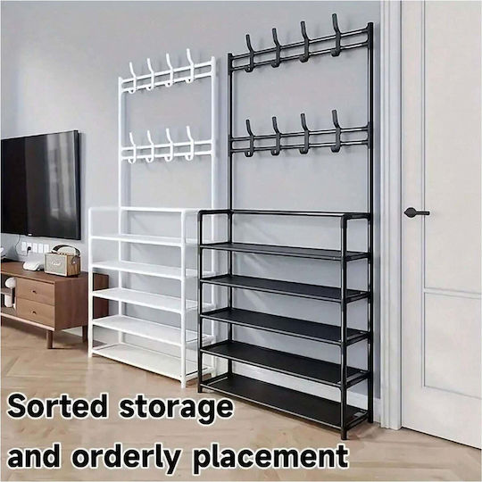 Ergorack Hallway Furniture with Hanger & Shoe Rack White 80x26x172cm