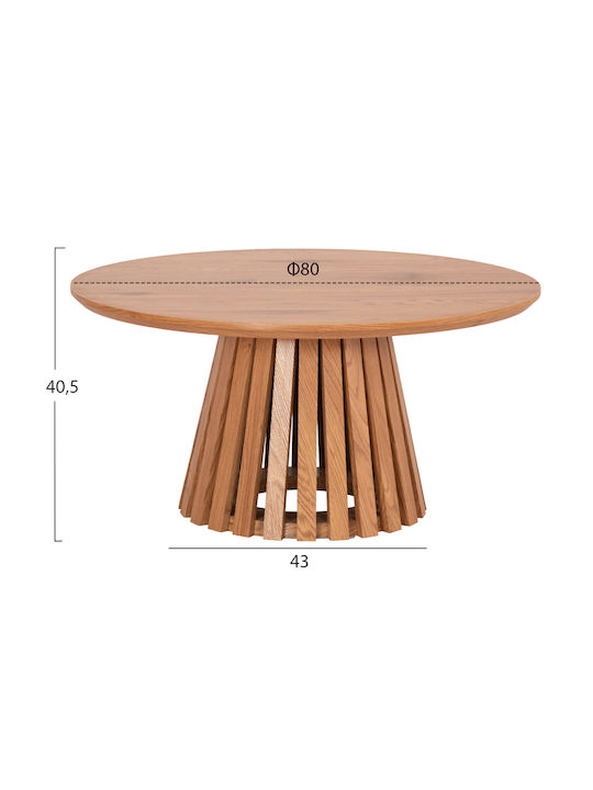 Round Side Table Talbert Wooden Natural Wood 2pcs L43xW43xH45cm.