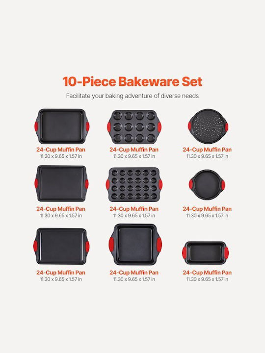 Vevor Baking Pan from Stainless Steel with Non-Stick Coating 10 Pieces