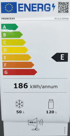 Princess Ψυγειοκαταψύκτης 170lt Υ152xΠ44.2xΒ53.2εκ. Inox RCS230PAR