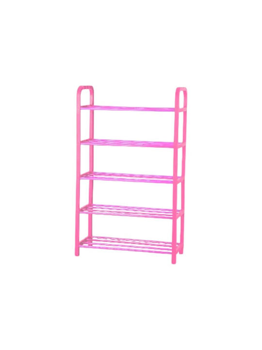 Plastic Shoe Organizer Pink 70x49x18cm