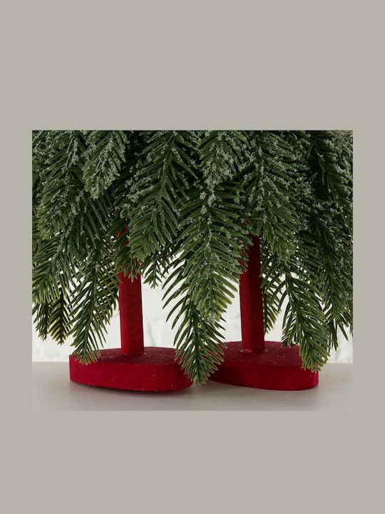 Saint Vassilis Figures Pine Branches Valerian Green Red White 24x20x47cm Polyester