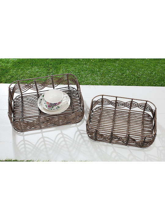 ArteLibre Decorative Basket Wicker Brown