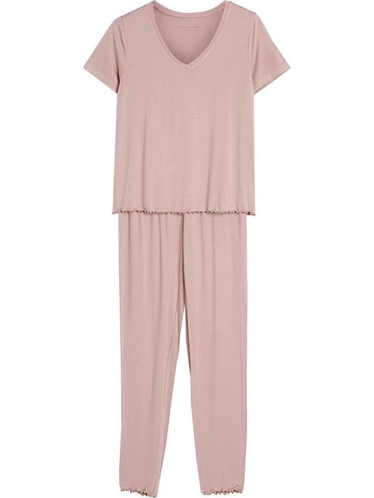Henderson Winter Damen Pyjama-Set Rosa Noves