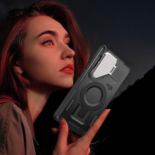 Techsuit Umschlag Rückseite Kunststoff / Silikon Schwarz (Galaxy S25+)