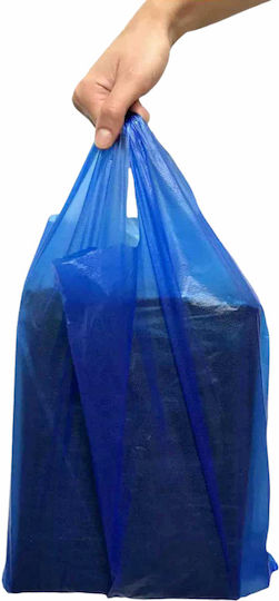 Plastic Packaging Bags Tank Top Type Blue 15pcs