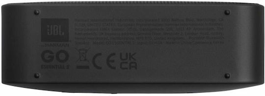 JBL Go Essential 2 Αδιάβροχο Ηχείο Bluetooth 3.1W με Διάρκεια Μπαταρίας έως 5 ώρες Μαύρο