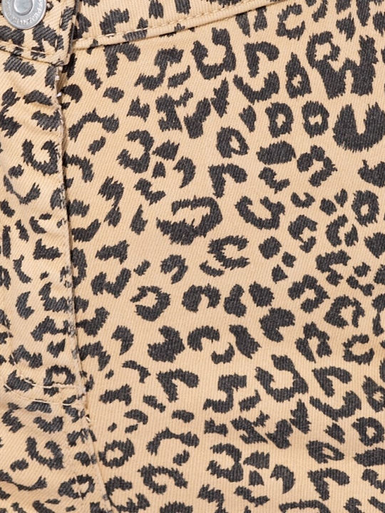 Denim Shaping Trousers Leopard Print