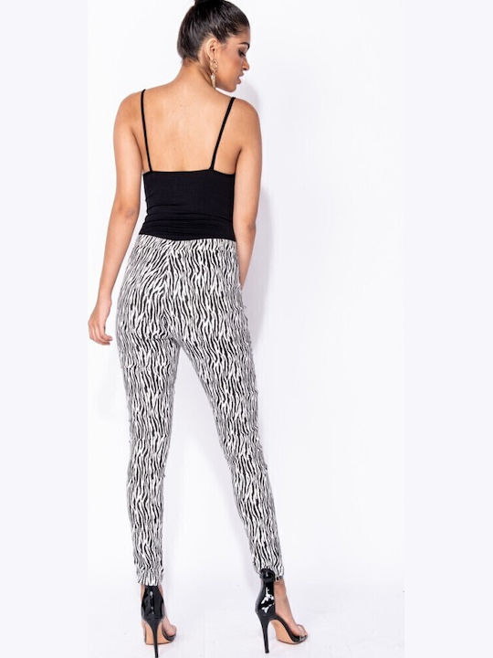 Ψηλόμεσο Denim Skinny Εφέ Animal Print