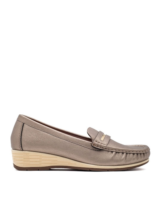 Women's Moccasins in Gold Color