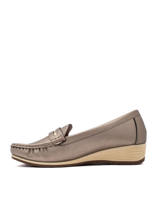 Women's Moccasins in Gold Color