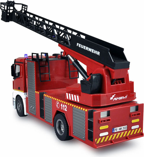 Amewi Construction Site Fire Truck Li-Ion 1200mAh Teleghidat Vehicul de pompieri 2WD