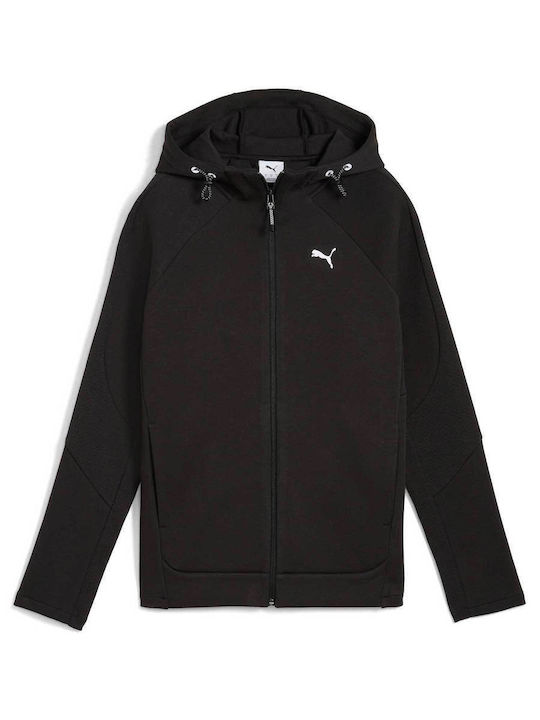 Evostripe Long Women's Sweatshirt Jacket Hooded Puma Black