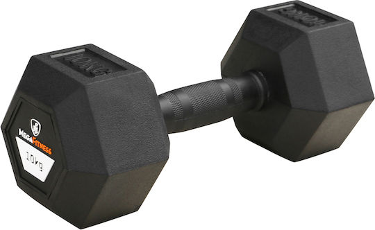 MegaFitness Dumbbell Hexagon Rubber 1 x 10kg