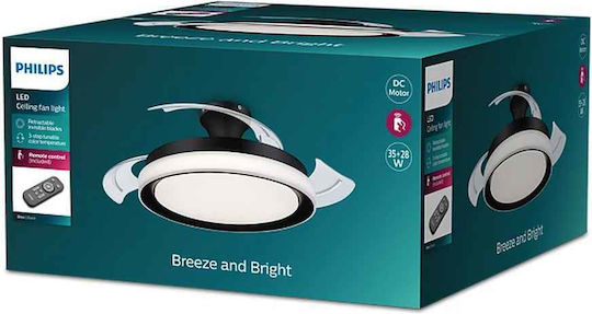 Philips Bliss Ανεμιστήρας Οροφής 51cm με Φως Μαύρος