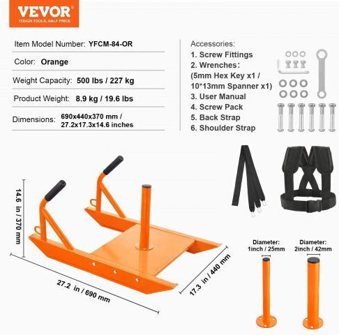Vevor Weight Power Pull Push Sled Gym Strength Speed Training Sled Orange Lxqc12yctxdwmqyrzv0